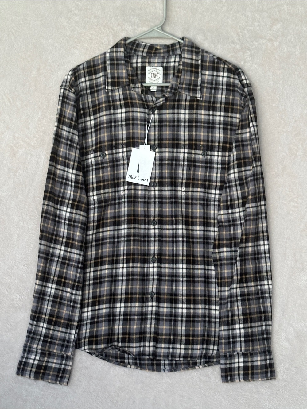 NWT 100% cotton men’s True Craft Flannel Long-Sleeve Shirt